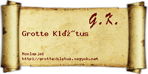 Grotte Klétus névjegykártya